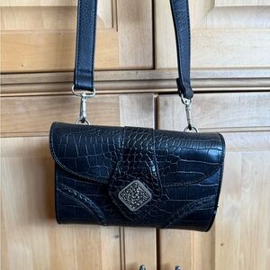 Black Crocodile Embossed Coldwatercreek  Crossbody NWOT